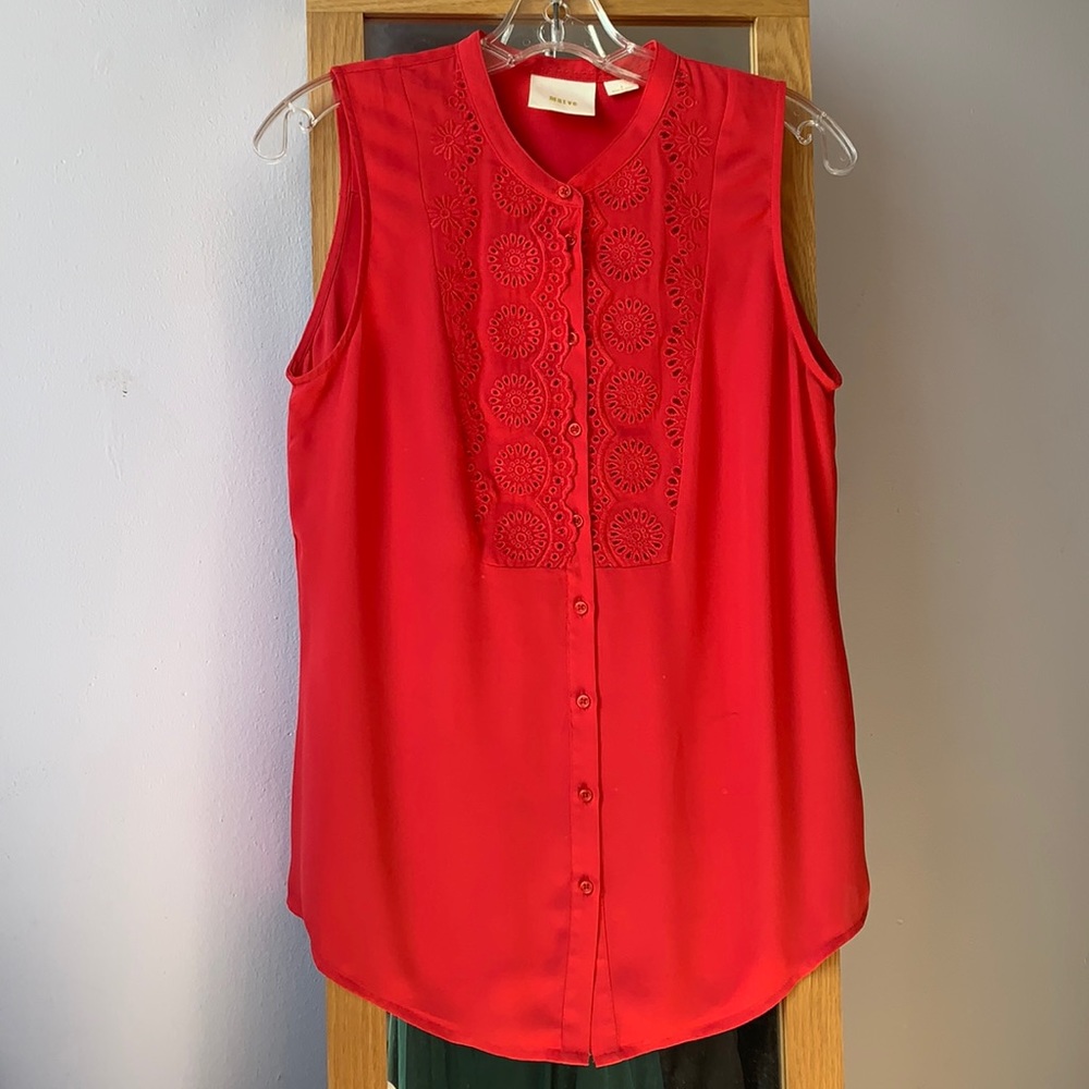 MAEVE | Sleeveless Eyelet Top • Size 8